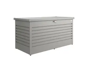 Biohort High Quality 5ft x 2.5ft LeisureTime Box 160 Garden Metal Storage - Metallic Quartz Grey