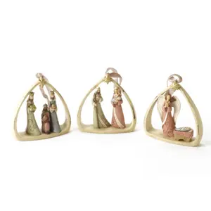 3 Piece Nativity Hanging Figurine Ornament Set (Set of 3)