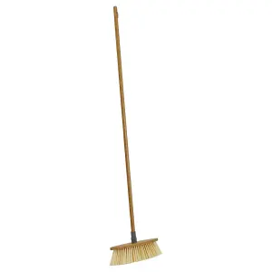 JVL Bamboo Long Handles Sweeping Brush with Plastic Bristles