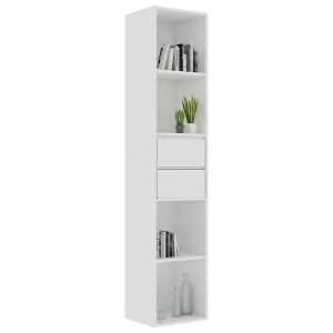 Berkfield Book Cabinet High Gloss White 36x30x171 cm Engineered Wood