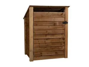 Wooden tool store (roof sloping back), garden storage W-99cm, H-126, D-88cm - brown finish