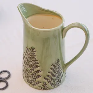 Sage Green Hallway Room Table Decor Ceramic Pitcher Jug Flower Vase