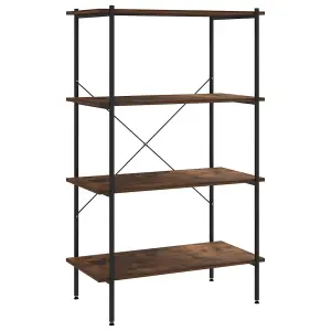 Berkfield 4-Tier Shelving Unit Black and Dark Wood 80x40x130 cm