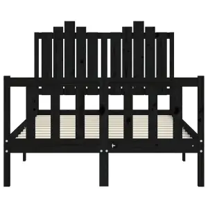 Berkfield Bed Frame with Headboard Black 120x200 cm Solid Wood