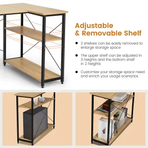 Costway Reversible L-shaped Corner Computer Desk Writing Desk Workstation Gaming Table