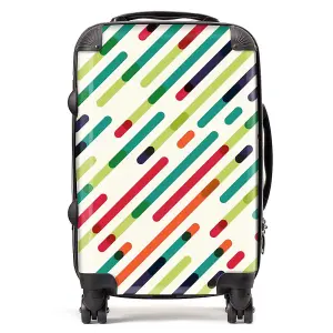 Coloured Diagonal Abstract Pattern Suitcase - Cabin