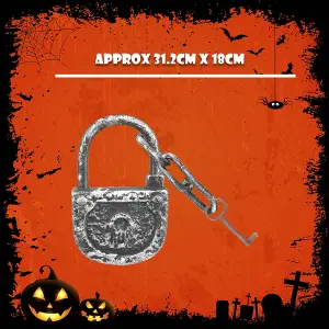 Halloween Decoration Lock, Chain & Key Halloween Party, Trick or Treat  Silver