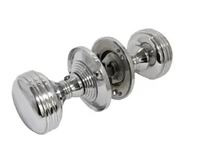 Door Knobs Reeded Heavy Duty Mortice Knob - Chrome Polished 64mm