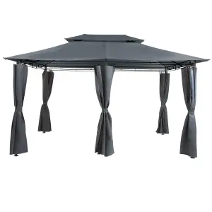 Beliani Mediterranean Gazebo Graphite Grey COLOS