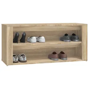 Berkfield Shoe Rack Sonoma Oak 100x35x45 cm Engineered Wood