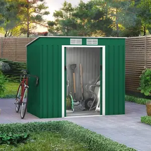 BillyOh Cargo Pent Metal Shed Including Foundation Kit - 7 x 4 Dark Green