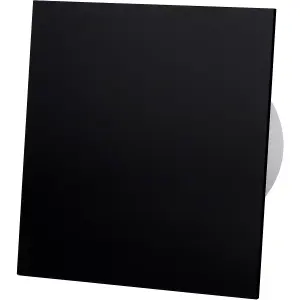 AirRoxy Black Acrylic Glass Front Panel 100mm Standard Extractor Fan for Wall Ceiling Ventilation