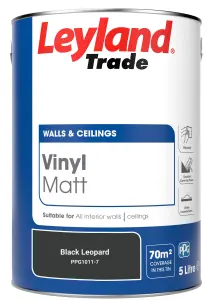 Leyland Trade Vinyl Matt Walls & Ceilings Emulsion Paint Black Leopard (PPG1011-7) 5L