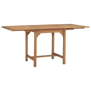 Berkfield Extending Garden Table (110-160)x80x75cm Solid Teak Wood