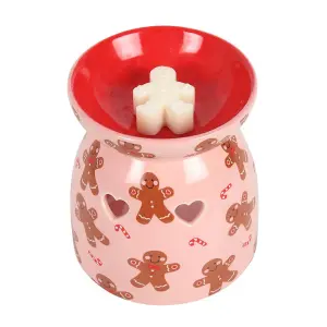 Something Different Gingerbread Man Wax Melt Burner Set Red/Brown (One Size)