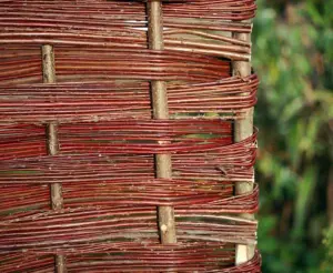 Willow Hurdle Fence Panel Bunch Weave Coppiced Handwoven 6ft x 3ft