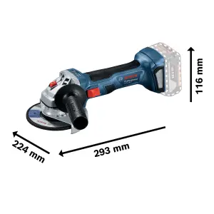 Bosch Professional 18V Coolpack 115mm Cordless Angle grinder (Bare Tool) - GWS 18V-7