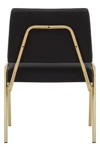 Interiors By Premier Comfortable Black Linen Chair, Elegant Design Comfortable Chair For Bedroom, Gold Finish Accent Chair