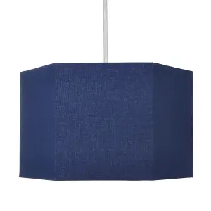 Glow Easy fit Navy Plain Lamp shade (D)33cm