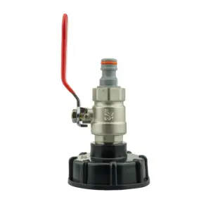 IBC Tank Cap Kit 2 Inch S60X6 with Lever Valve, Male Quick Connector and PTFE Tape for Durable Leak Proof Solution