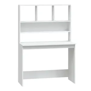 Berkfield Desk with Shelves White 102x45x148 cm Engineered Wood