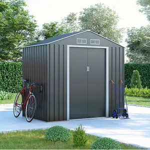 BillyOh Portland Apex Metal Shed Including Foundation Kit - 7 x 4