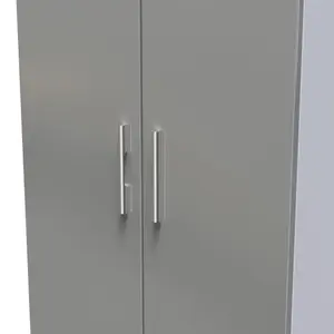 Harrow 2 Door Wardrobe in Grey Gloss (Ready Assembled)