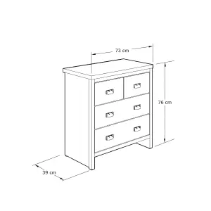 GFW Boston 2+2 Drawer Chest Grey