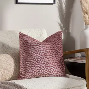 Hoem Lanzo Cut Velvet Piped Feather Filled Cushion