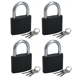 75mm Iron Padlock With Hardened Shackle Padlocks Shed Gate Lock x 4