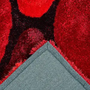 Red 3D Pebbles Shaggy Rug - Hawaii