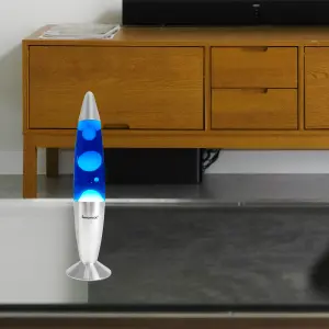 Innoteck 13" Soothing Motion Lava Lamp - White Lava, Blue Liquid