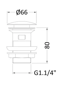 Round Push Button Basin Waste Slotted - Chrome