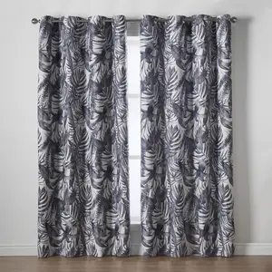 Mal Ring Top Curtains Charcoal 168cm x 183cm