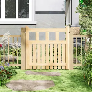 Garden Gate Wooden Fence Door with Door Latch for Home Yard 90cmW x 90cmH