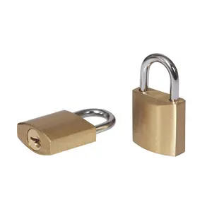 Smith & Locke Brass Open shackle Padlock (W)21mm, Pack of 2