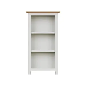 3 Tier Solid Oak Bookcase Cream Linen