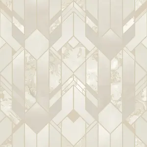 Sample of Liquid Marble Geometric Wallpaper Cream