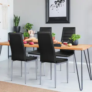 Costway Set of 4 Dining Chair Upholstered Armless Accent Chair High Back Side Chair