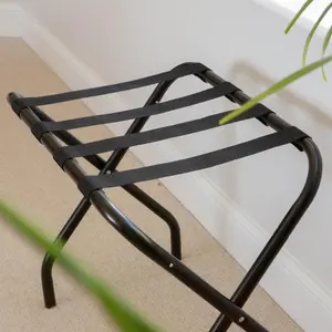 Harbour Housewares - Folding Metal Luggage Rack - Black