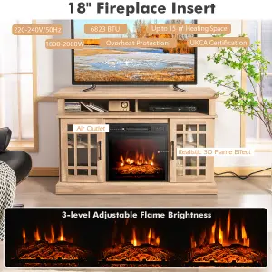 Costway Fireplace TV Stand for TVs up to 55 Inches W/ 2000W Electric Fireplace Insert