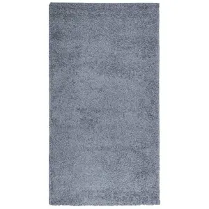 Shaggy Rug PAMPLONA High Pile Modern Blue 60x110 cm