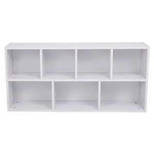 Wooden Bookcase Organizer Storage Shelving Unit White