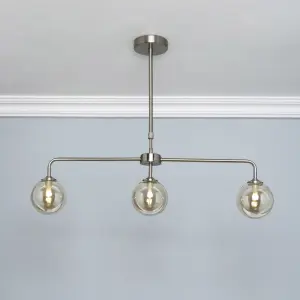 Inlight Agile Satin Champagne Nickel effect LED Pendant ceiling light, (Dia)800mm