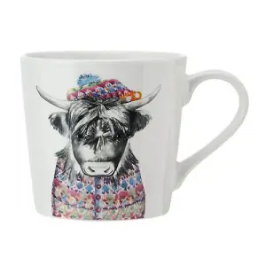 Mikasa Tipperleyhill Highland Cow Print 380ml Mug