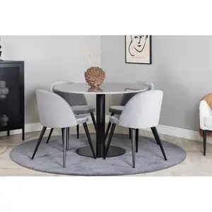 Withernsea Dining Set with 4 Chairs White / Grey