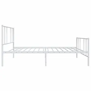 Berkfield Metal Bed Frame with Headboard and Footboard White 90x190 cm 3FT Single