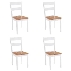 Berkfield Dining Chairs 4 pcs White Solid Rubber Wood