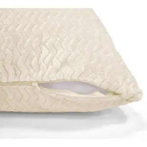 Moneeba Snug Soft Chevron Patterned Mink Moda Plush Cushion Cream / 43cm x 43cm