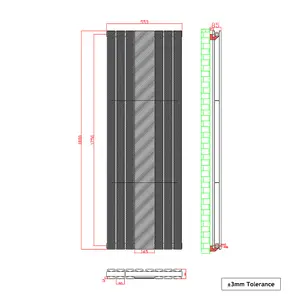 Right Radiators Vertical Radiator Double Flat Panel Central Heating Radiator with Mirror White 1800 x 553mm